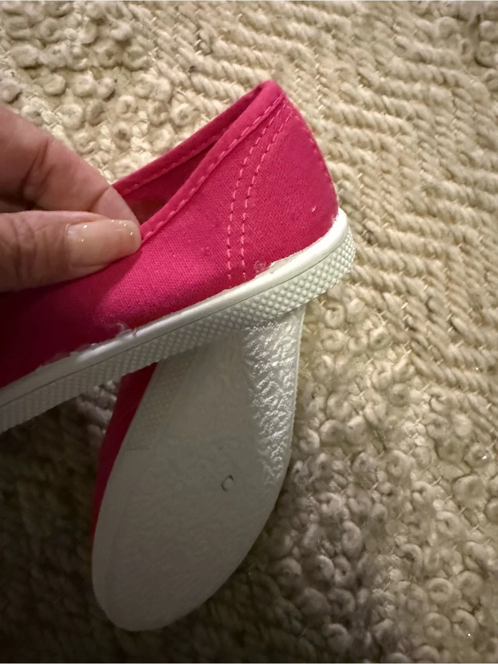 Kids Canvas Slip-On Sneakers pink fuchsia 12.5 13 little girls new unbranded